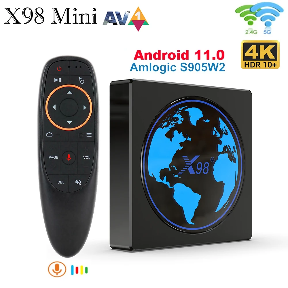 

X98 Mini Smart TV Box Android 11 4GB RAM 32GB 64GB Amlogic S905W2 2.4G/5G Wifi 4K 60fps Set Top Box X98Mini BT TV BOX vs H96 Max