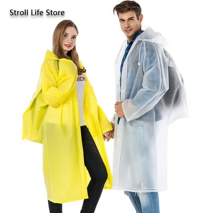 Прозрачный дождевик куртка для взрослых плащ женщин EVA длинный альпинизма