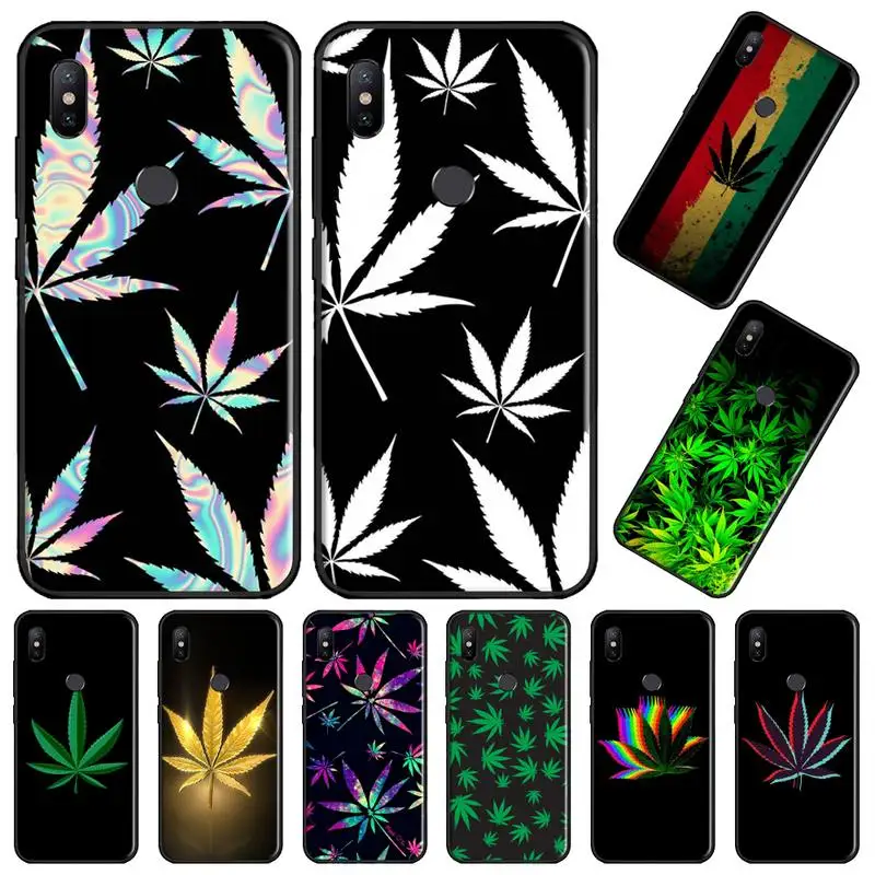 weed marijuana grass leaf Phone Case Cover For Xiaomi Redmi Note 4 4x 5 6 7 8 pro S2 PLUS 6A PRO coque shell funda hull