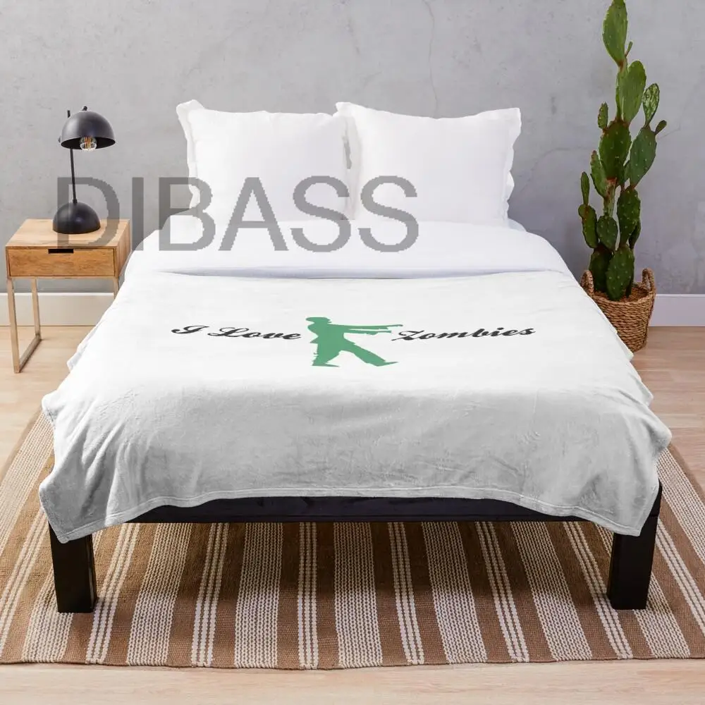 

love zombies design Blankets Super Soft Throw Blanket, Lightweight Plush Bed Flannel Blanket, Suitable for Adults and Children,