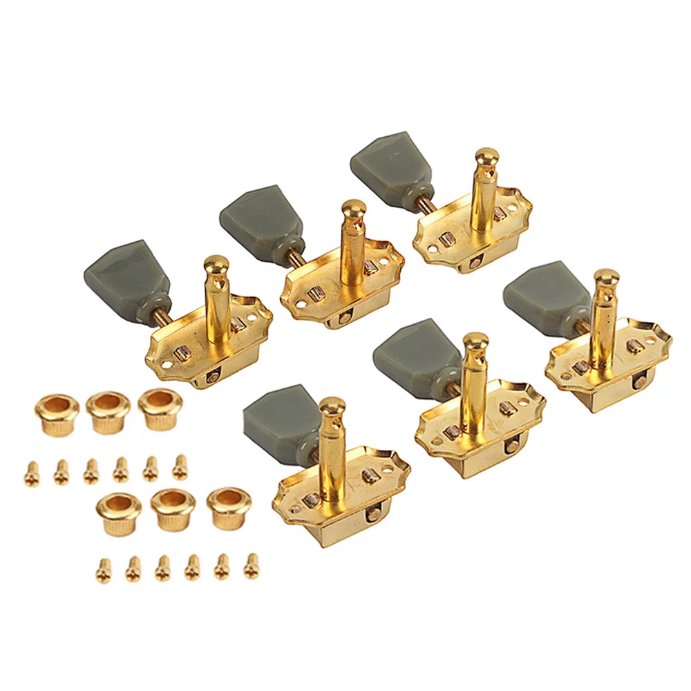 

1 Set GC205E Guitar Parts Tuning Pegs 3L3R Heavy Duty Guitar Tuning Keys Pegs Machine Heads Closed Gear (Golden)