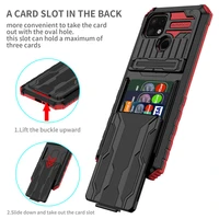For OPPO Realme C11 C12 C15 C17 C20 C21 C21Y C25 Case Hybrid Armor Card Slot Shockproof Phone Case for Realme