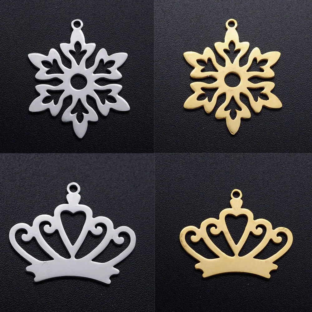 

10pcs/lot 100% Stainless Steel Crown DIY Charms Pendants for Jewelry Findings Accessories Never Tarnish