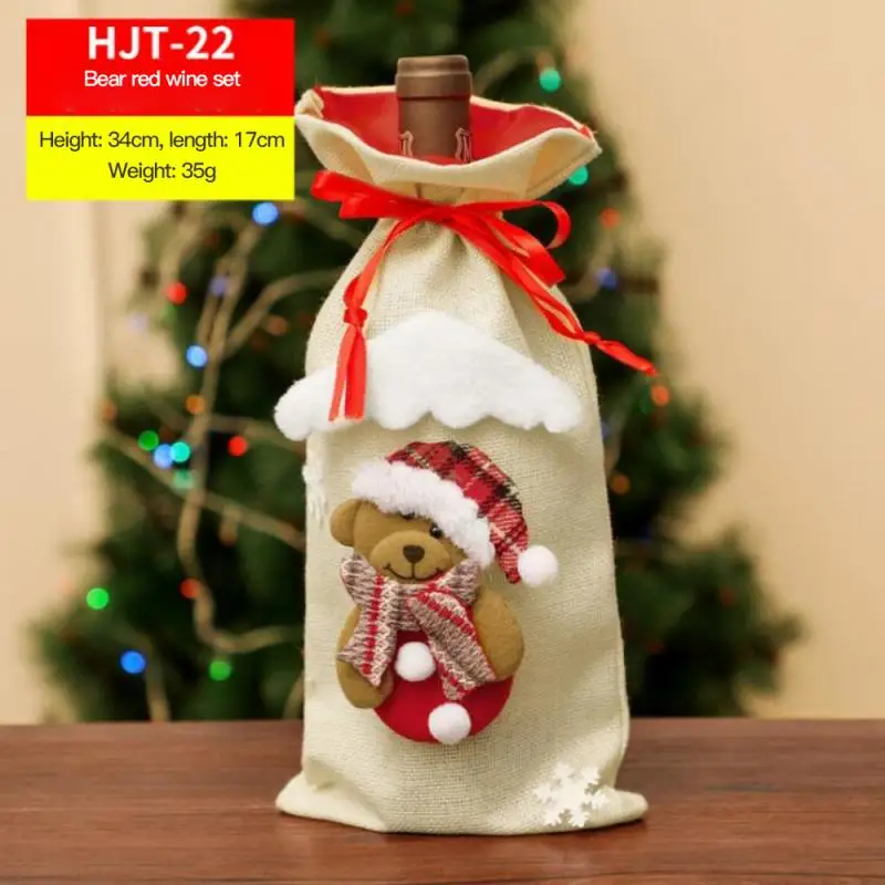 

Christmas Decorations For Home Santa Claus Wine Bottle Cover Snowman Stocking Gift Holders Xmas Navidad Decor New Year