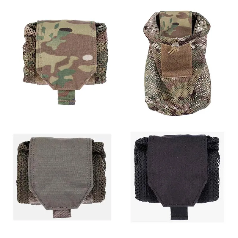 Outdoor Mini Foldable Magazine Mesh Drop Dump Pouch Tactical ROLL-UP Molle Pouch Storage Bag Cordura