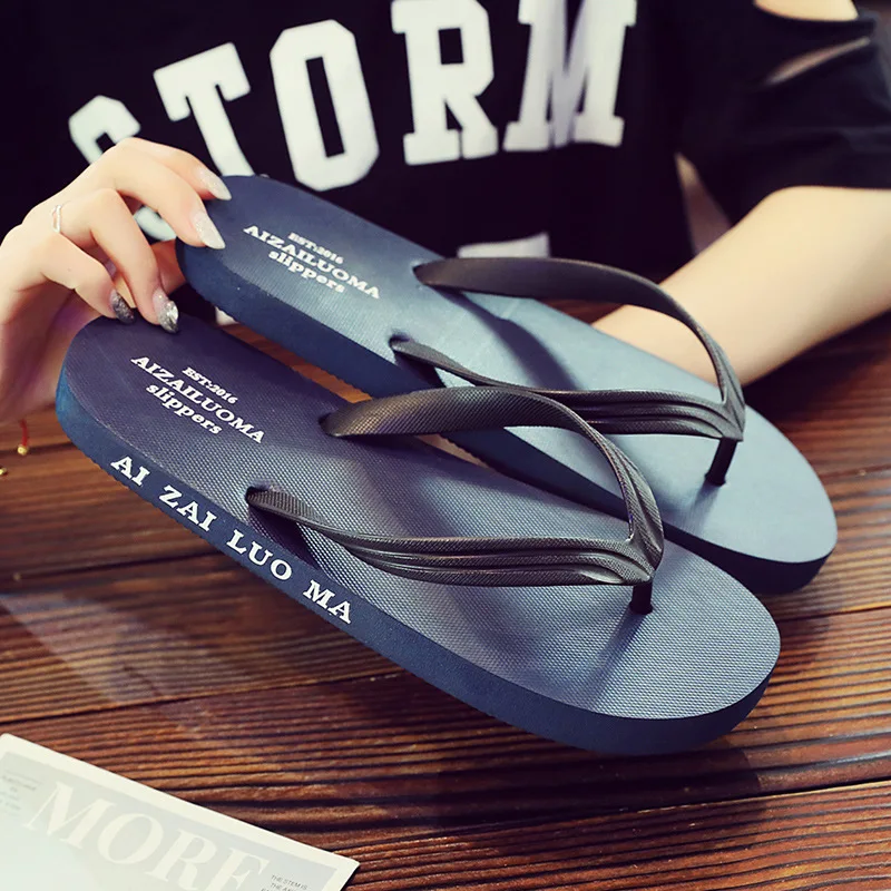 Мужские Нескользящие шлепанцы пляжная обувь для отдыха корейский стиль летние |