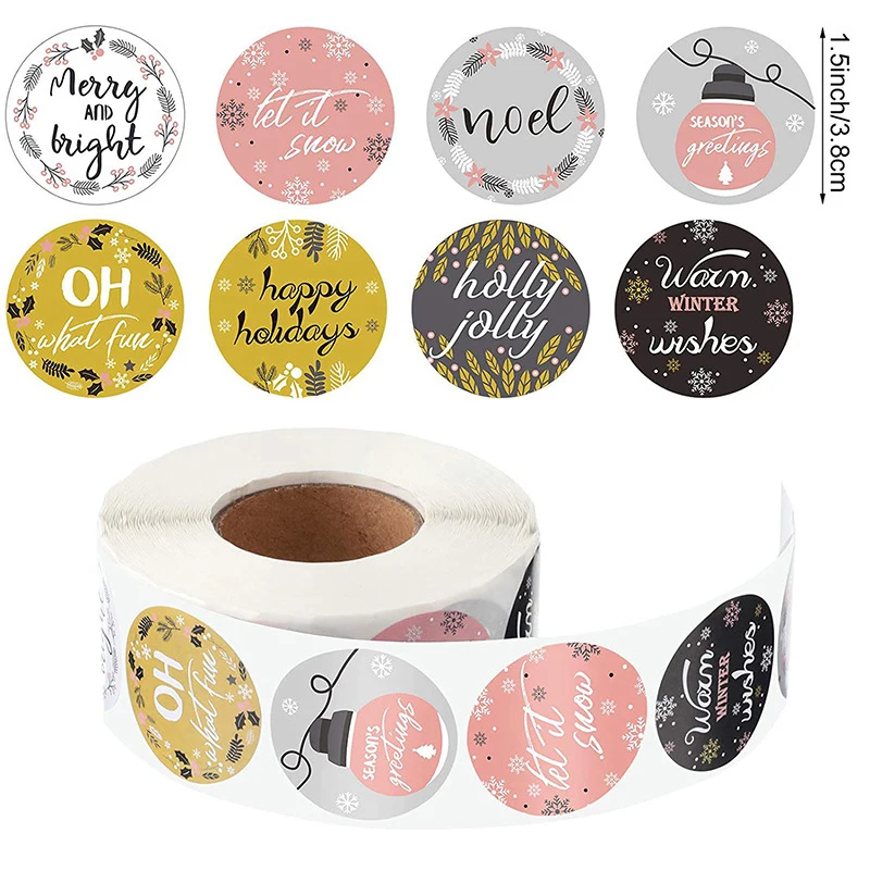 

250pcs/roll Multicolor Merry Christmas Sticker Scrapbooking Seal Label
