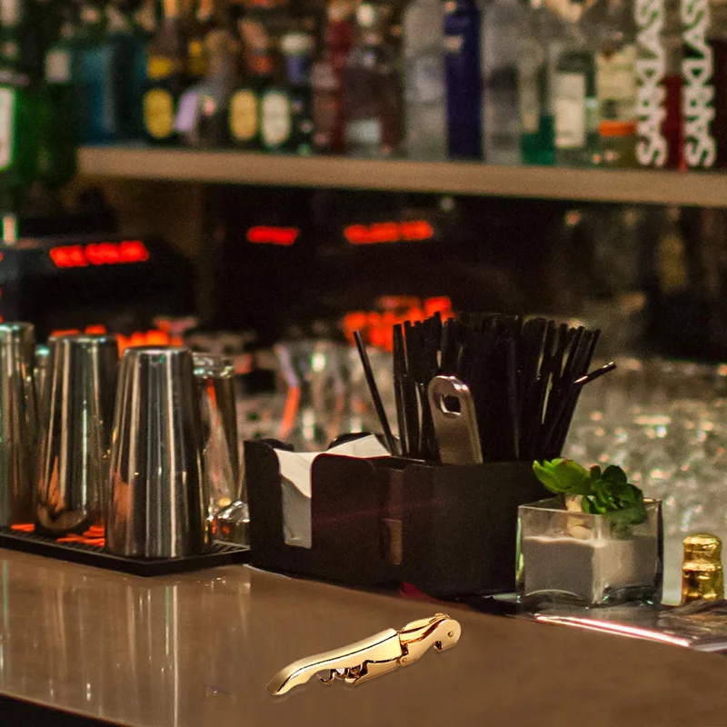 

Gold Plated Corkscrew Double Hinge Waiters Wine Key Bottle Opener Party Bottle Opener FAS6