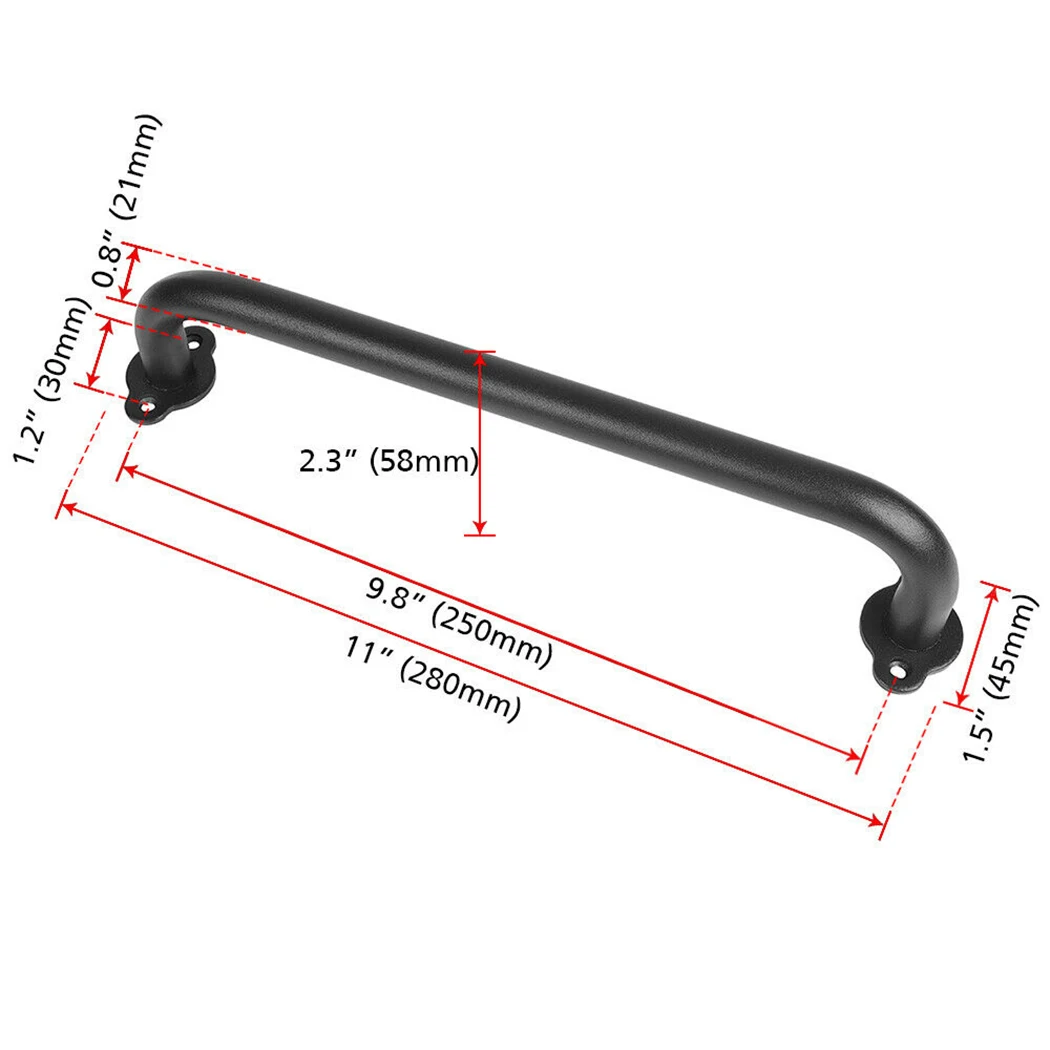 

Gate Handle Hardware Set Iron Black Attachment Cast iron Garden Barn Door Flush