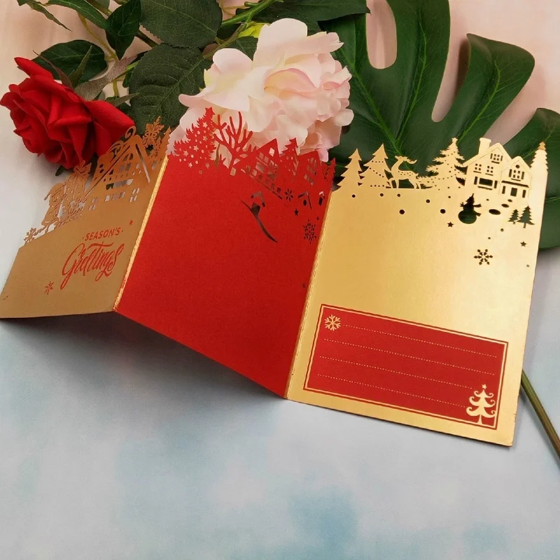 Рождественский домик елка Снеговик Санта Клаус высечка штамп тиснение шаблон