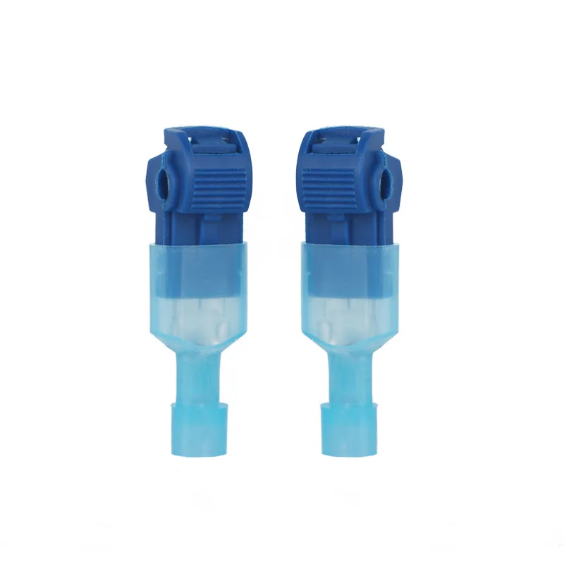 100Pcs(50set) T2 Blue T Tap Wire Connectors Self-Stripping Quick Splice Electrical Terminals Disconnect Spade Terminal |
