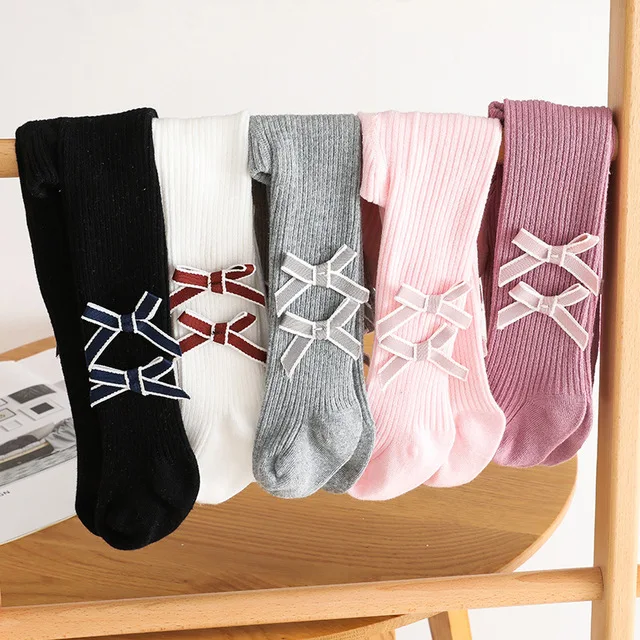 

Autumn New Arrival Newborn Toddler Baby Girl Pantyhose Warm Cotton Knitted Cute Bow Fashion Princess Kids Girls tights