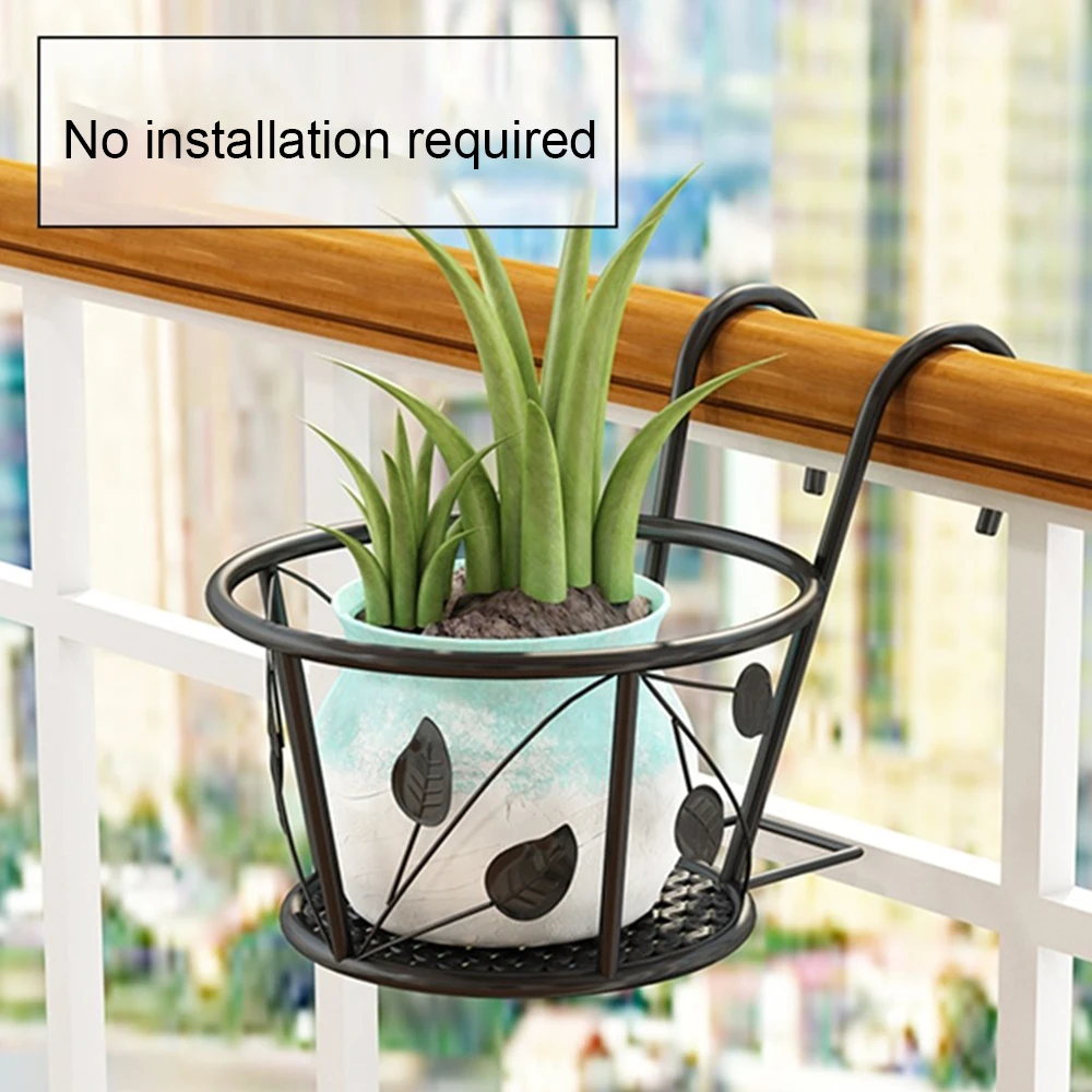 

Iron Flower Pot Hanger Plant Flower Balcony Garden Bonsai Balcony Flower Basket Iron Rack Flower pot Holder Hook Bracket