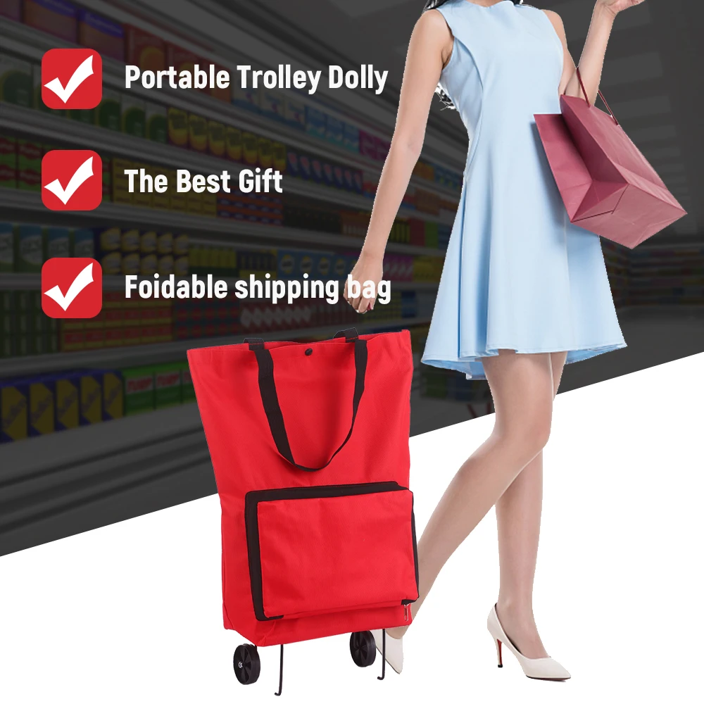 Складная хозяйственная сумка тележка на колесиках складная корзина для покупок