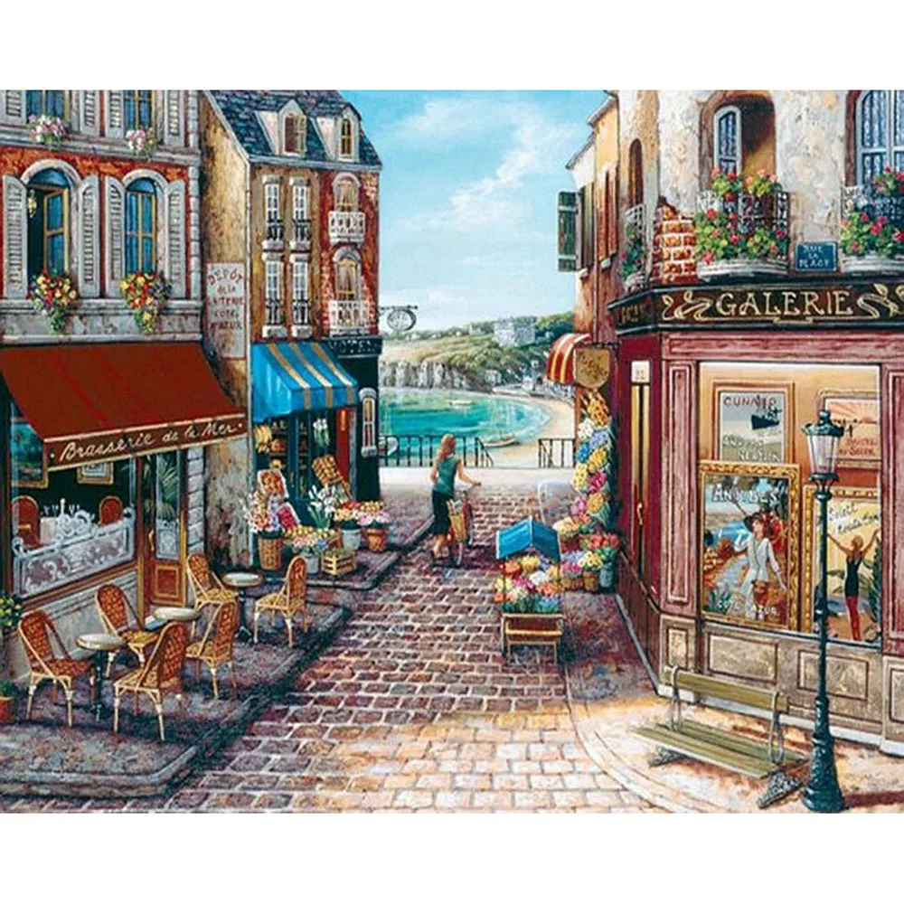 2020 MEIAN уличная Алмазная картина мозаика для морского города полная дрель сделай