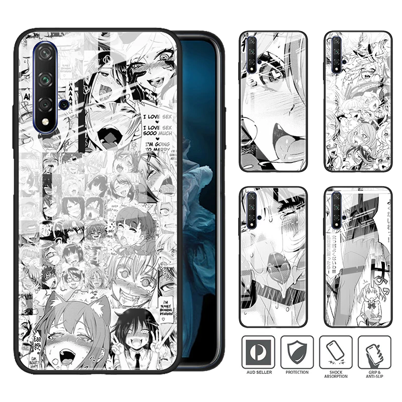 

Tempered Glass Cover Anime Girl Cartoon Japan Cute For Huawei Honor 30 20 10 9X 8X Lite Pro Plus Shockproof Phone Case