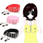 Ошейник и зажимы для сосков из кожи для взрослых, интимные игрушки для женщин и пар, интимные товары для связывания и БДСМ, инструмент для взрослых, 2021