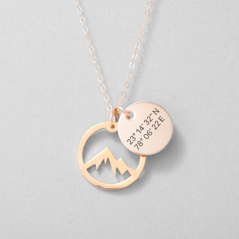 Персонализированное горное ожерелье FYW из нержавеющей стали изготовленное на