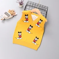autumn little boys clothes knitted sweater vest cartoon mickey mouse embroidery fall toddler girls outfits winter warm tops