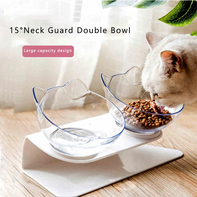 

15-Degree Oblique Mouth Cat Bowl Cat Food Bowl Detachable and Easy to Clean Cat Face Drinking Water and Food Bowl Pet Food Utens