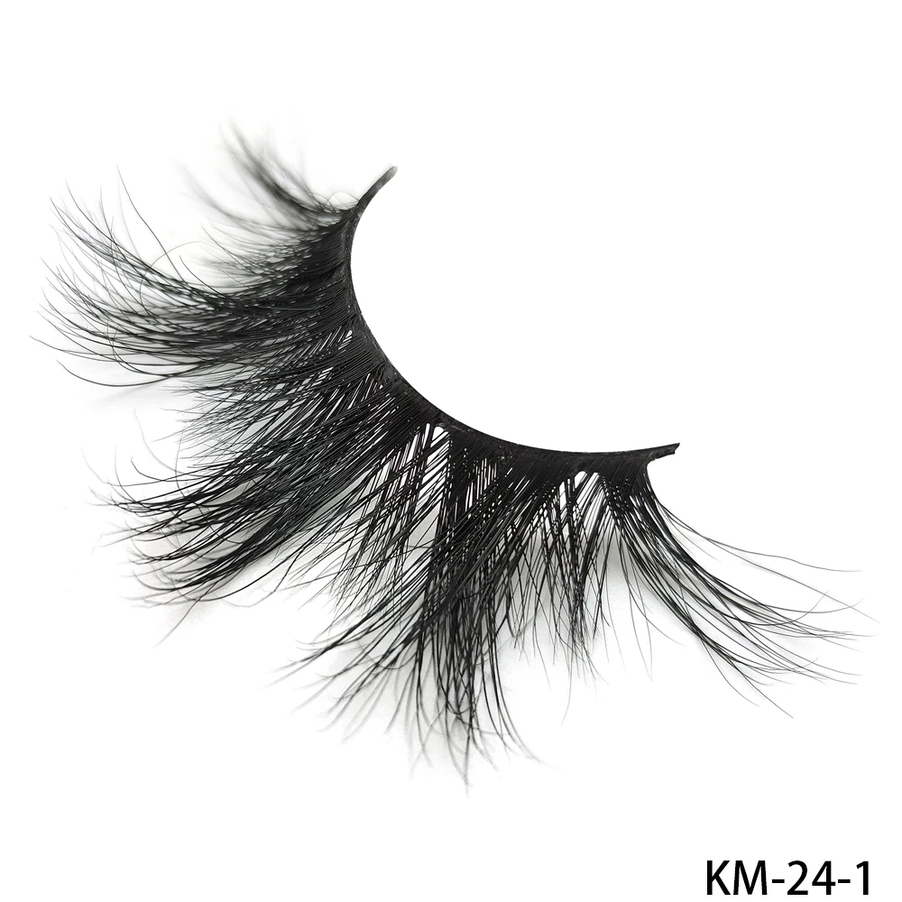 Золотые разматывающиеся KM 24 объемные длинные настоящие норковые ресницы оптом