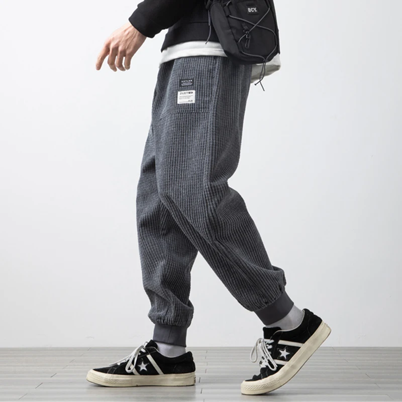 

2021 New Spring Fashion Hip hop Ankle-Length Corduroy Baggy Pants Men Joggers Hip Hop Casual Harem Pants Streetwear Trousers 5XL
