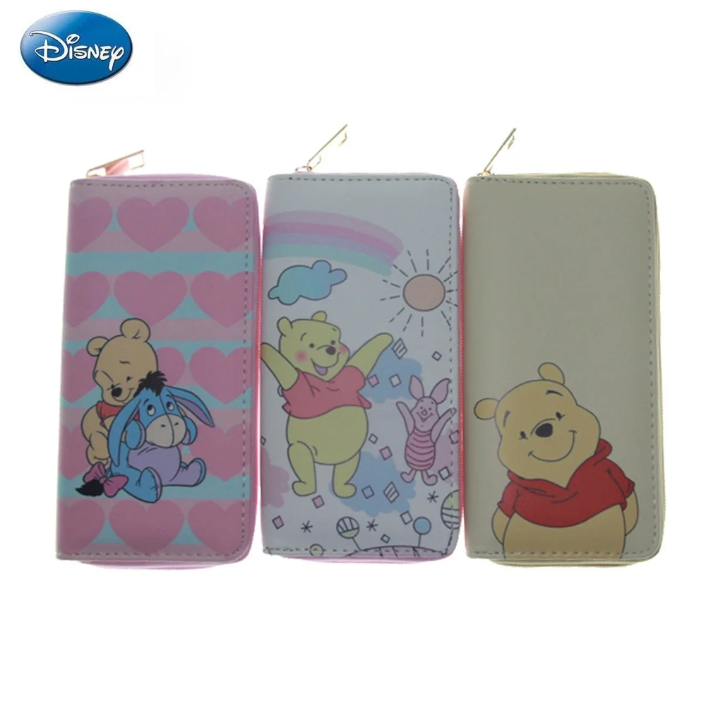 

Disney Women's Wallet Cartoon Pooh Bear Long Style Large-capacity PU Zipper Multifunctional Durable Ladies Cute Coin Purse