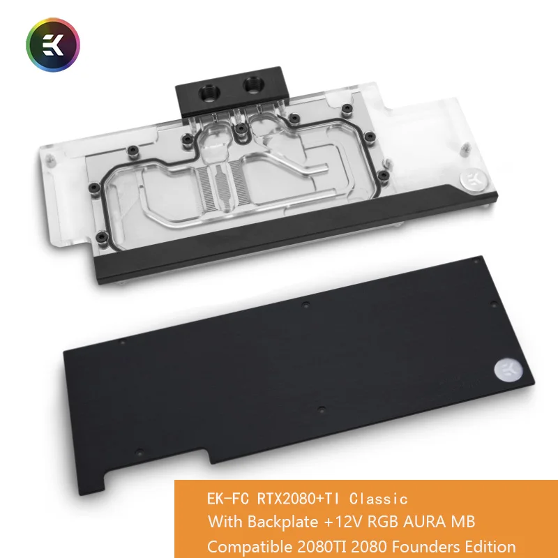 EKWB RTX 2080 + Ti Classic RGB Founders GPU водяной блок для NVIDIA®Видеокарта GeForce и TI с задней