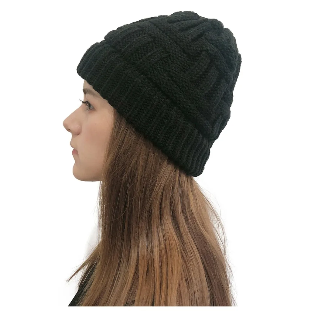 Женские повседневные однотонные женские шапки из плюша вязаная крючком шапка