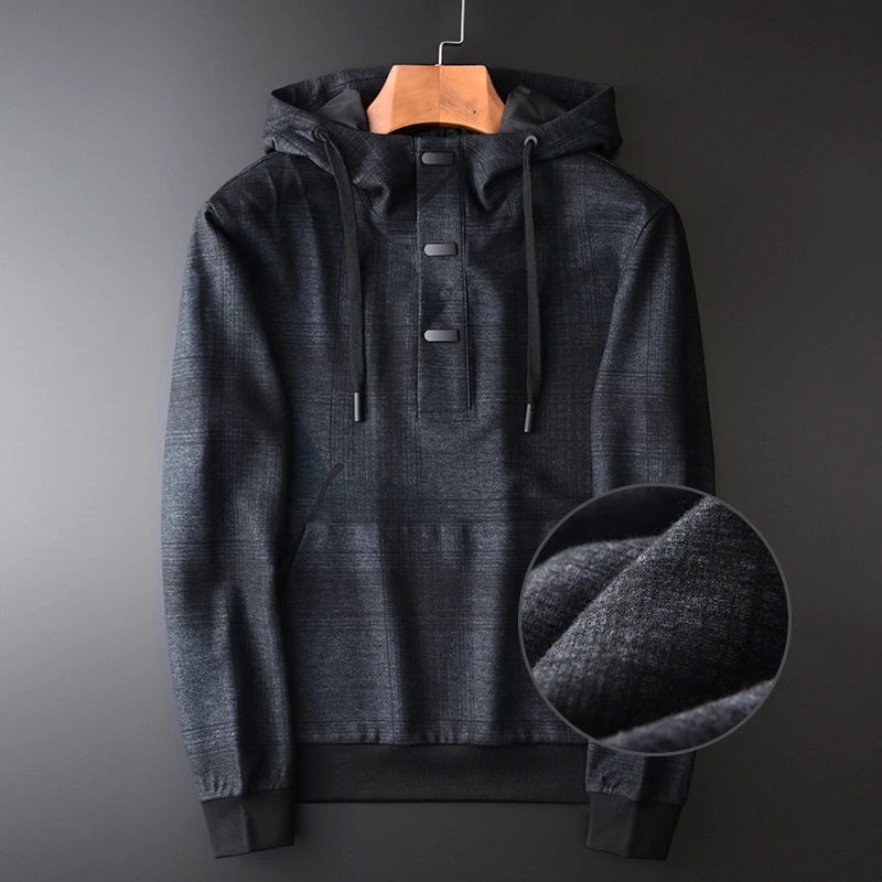 Minglu толстовки с капюшоном Мужские Роскошные однотонные повседневные спортивные