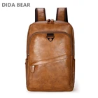 DIDA BEAR мужской рюкзак из искусственной кожи, большой рюкзак для ноутбука, мужской рюкзак, повседневная школьная сумка для подростков, высокое качество рюкзак мужской сумка мужская