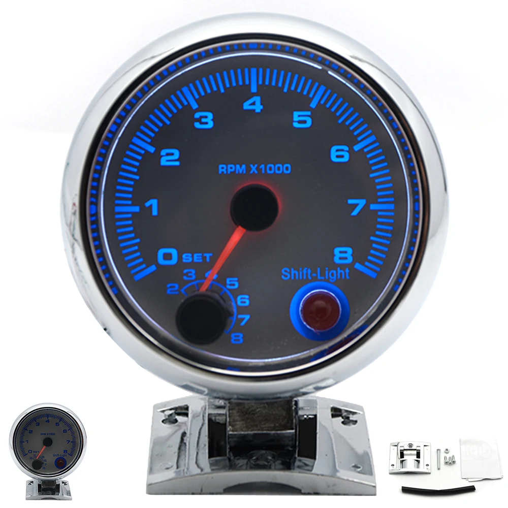 Белый Электрический Тахометр 3 75 дюйма 95 мм измеритель оборотов в минуту с