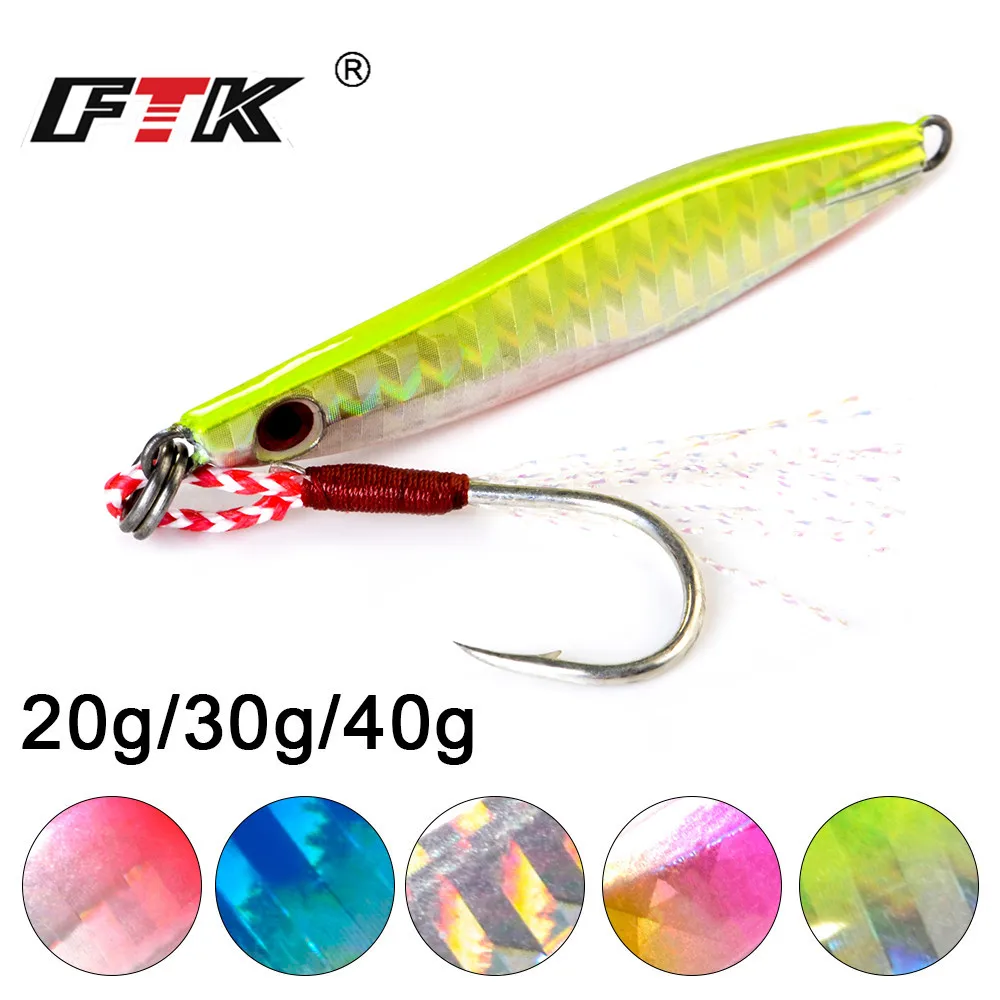 ФТК Металическая дергающаяся 20 г 30 40 берег литья крючковый лов ложка море литая