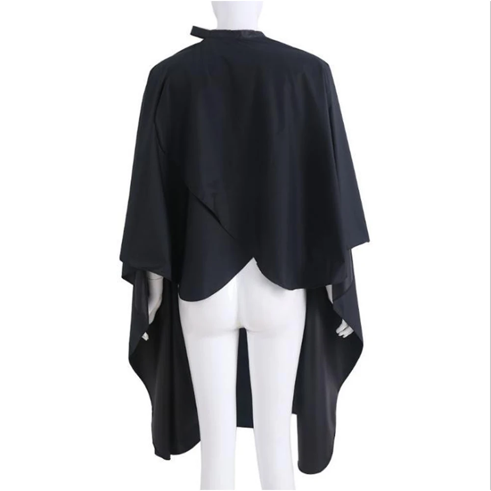 

Snap Closure Black Haircut Apron Nylon Anti Static Styling Gown Smooth Easy Clean Hair Salon Barber Durable Hairdressing Cape