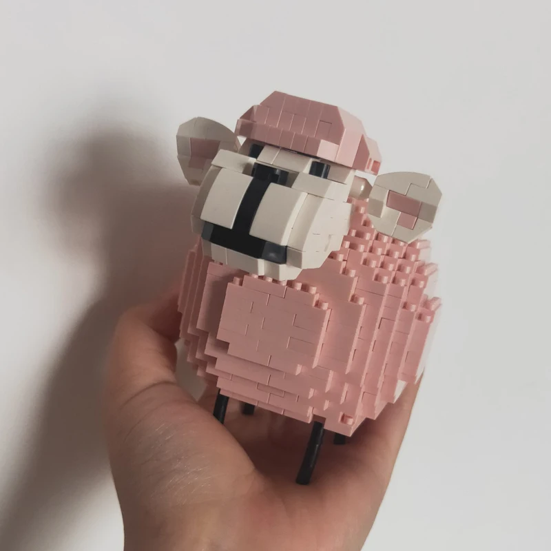 LOZ 9234 животные мир мультфильм Розовая овечка Домашние 3D модель 640 шт. DIY Мини