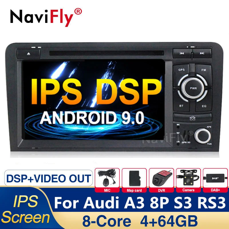 8 ядро ips DSP Android 9 0 автомобильный мультимедийный плеер gps DVD Радио Аудио для Audi A3 P/A3