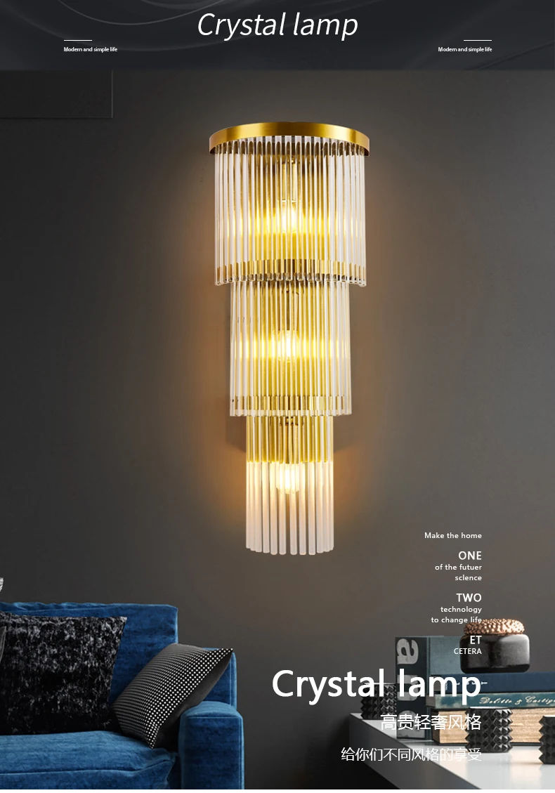 Современный Блеск Crystal Led настенный светильник из золотистого металла Спальня настенные светильники светодиодные светильники Обеденная светодиодный светильник настенный Гостиная бра