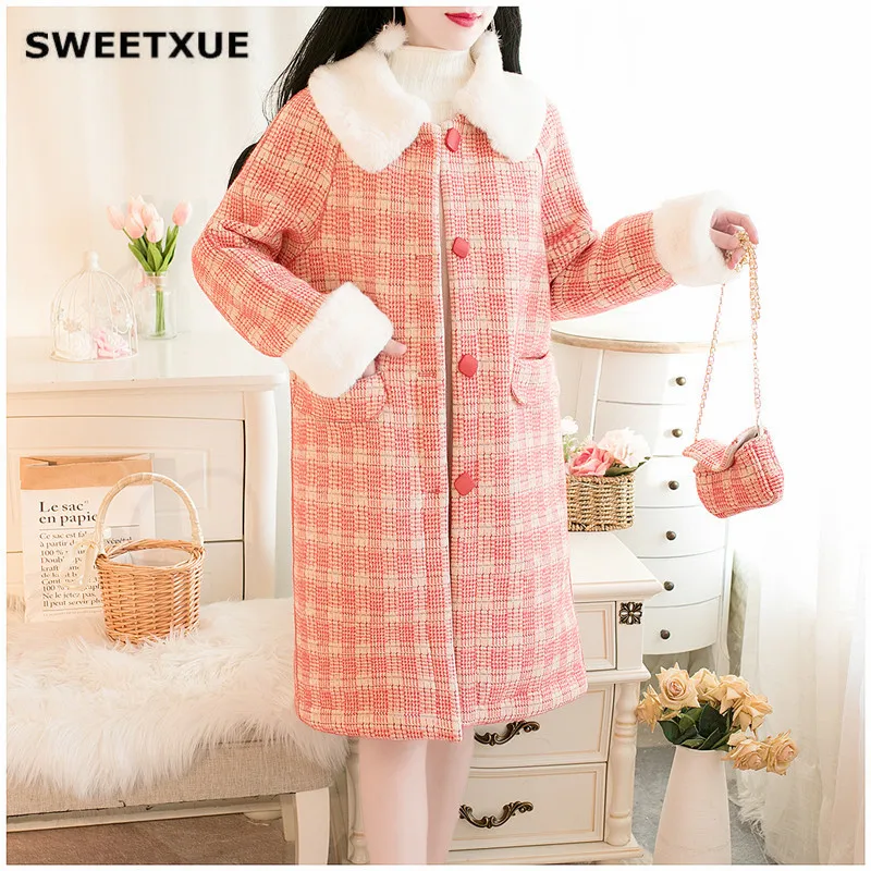 SWEETXUE 2019 Женское пальто верхняя одежда зимняя модная теплая овечья шерсть женские