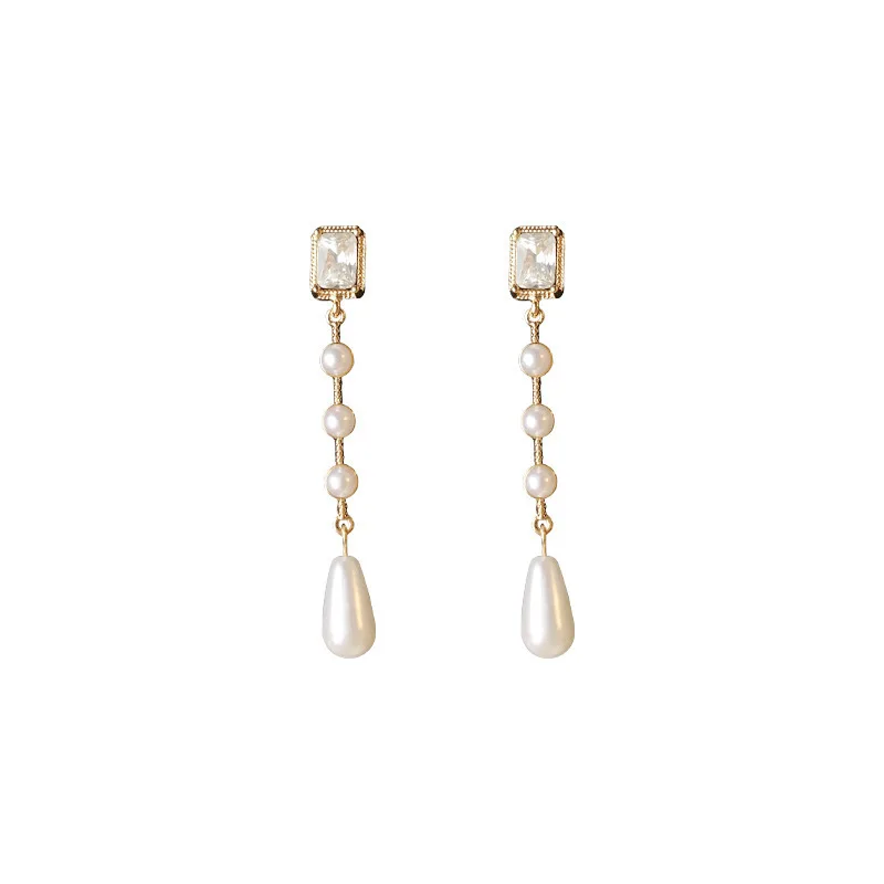 

Earrings Female Temperament New Pearl Earrings Long Tassel S925 Silver Needle Stud Earrings Female Ear Clip Without Pierced Ears