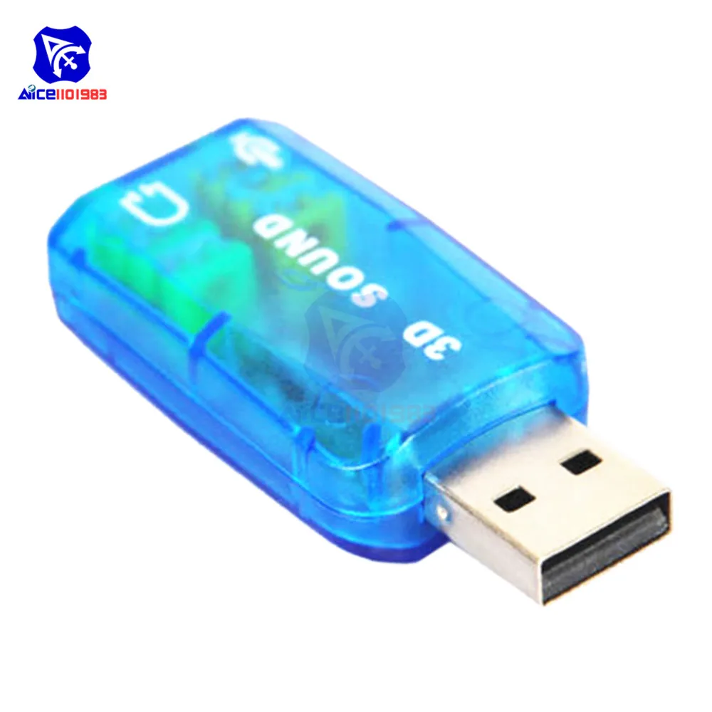 Адаптер звуковой карты diymore CM108 с USB на 3D Аудио случайный цвет | Электронные