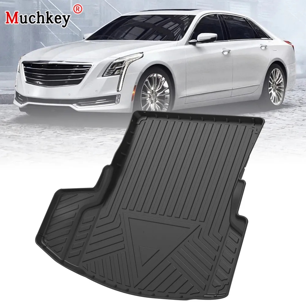 

Muchkey TPE Trunk Mat For Cadillac CT6 2016 2017 2018-2020 Car Waterproof Non-Slip Custom Rubber 3D Cargo Liner Accessories