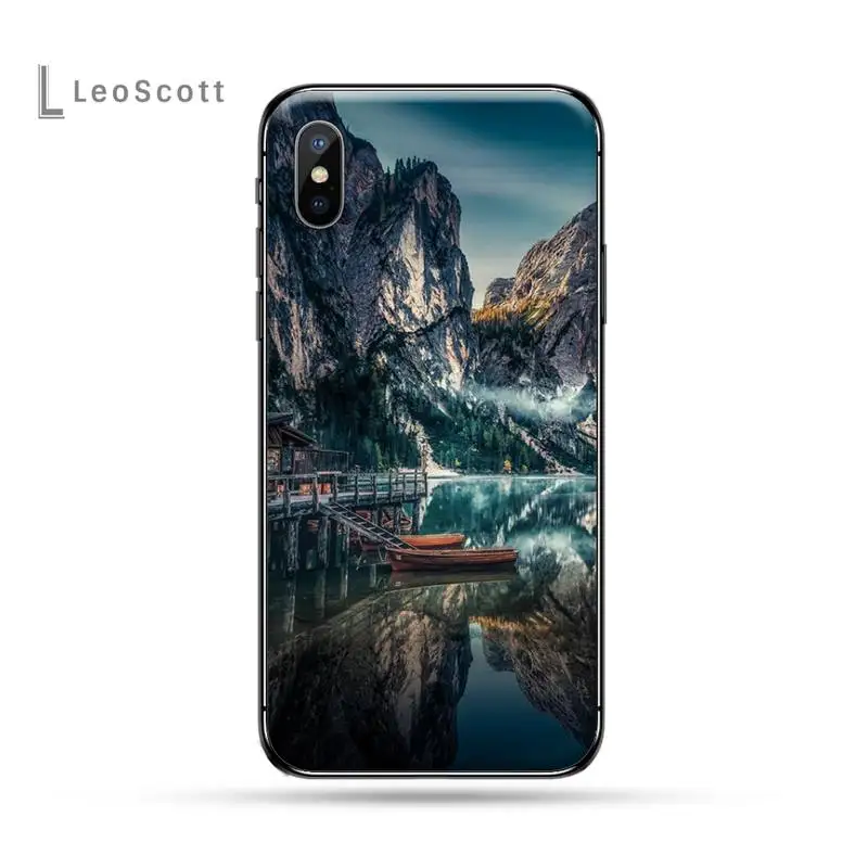 

natural scenery Snow mountain lanscape pattern luxury Phone Case coque for iPhone 11 12 pro XS MAX 8 7 6 6S Plus X 5S SE 2020 XR