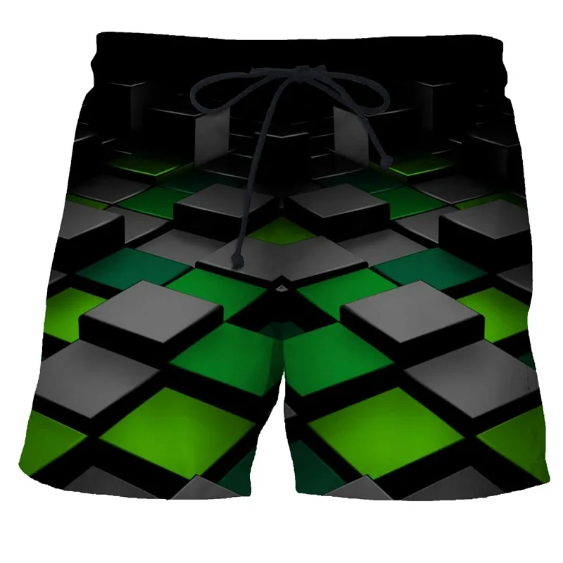

Diamonds Pattern Streetwear Shorts Men's Drawstring cool Shorts 3D printing Loose Man Summer Shorts Casual Pants Comfortable