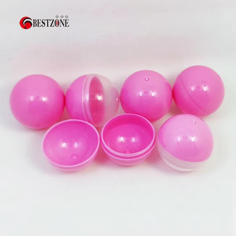 Пластиковые пластиковые игрушечные капсулы 100 шт./лот диаметром 40 мм, полностью розового цвета с круглым шариком для торгового автомата, пус... от AliExpress WW