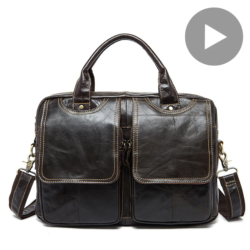 

Vintage Big Cross Body Crossbody For Genuine Leather Men Shoulder Bag Messenger Handbag Briefcase Male Sac A Main Bolsas Large