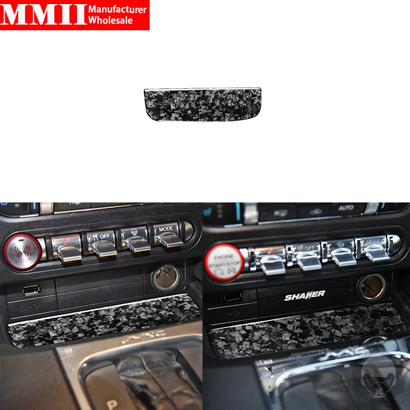 

For Ford Mustang 2015-2022 Carbon Fiber Interiors Center Control Decoration Cover Trim Stickers Car Styling Accessories