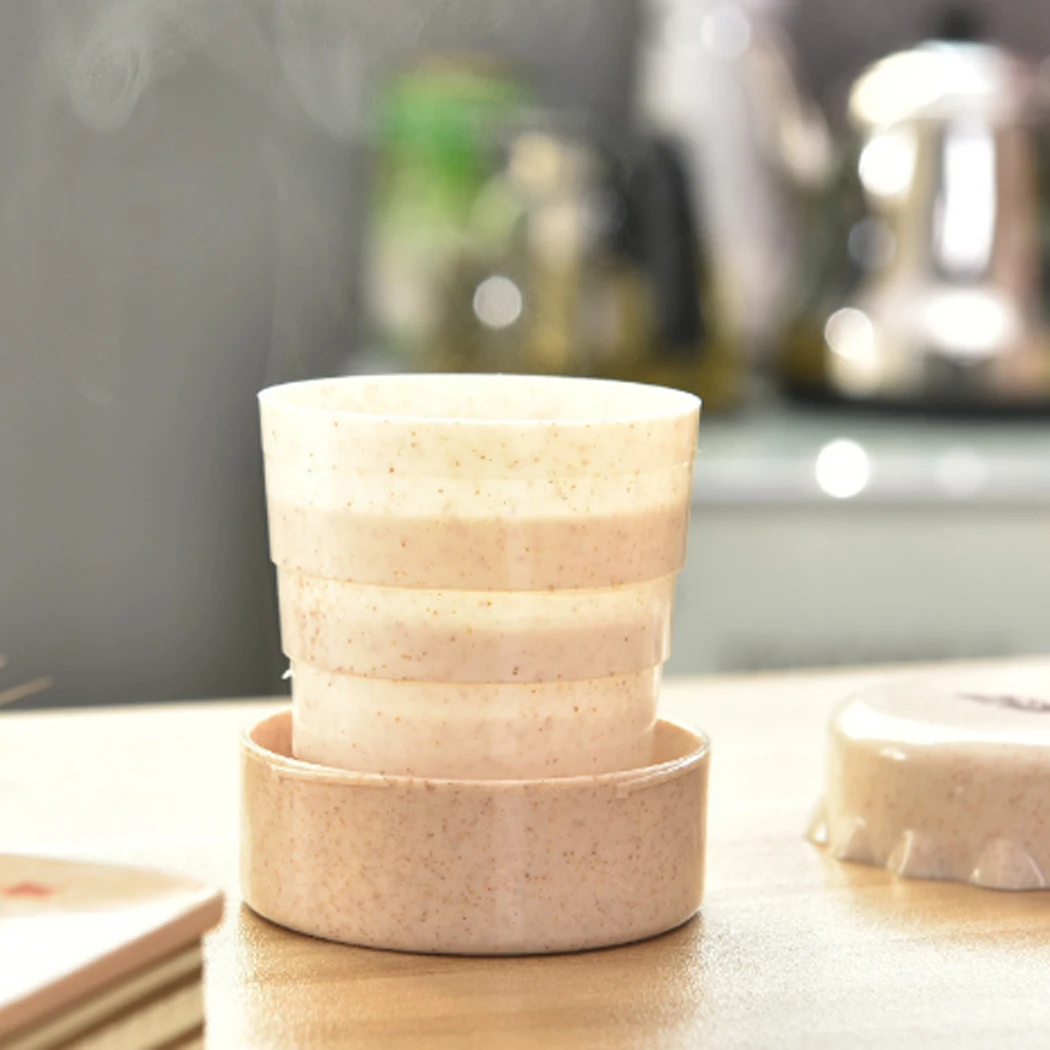 Wheat Straw Plastic Travel Coffee Mug Creative Collapsible Drinking Cup Water Utensils | Дом и сад