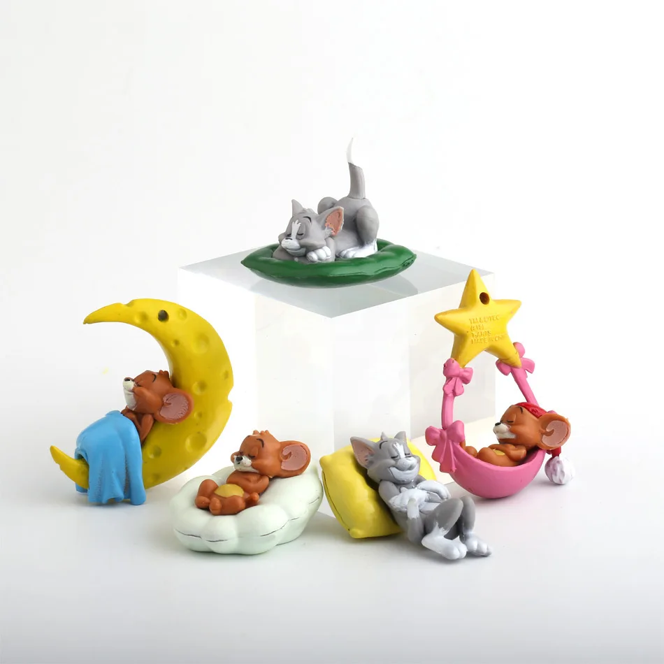 

5 pcs/set Cartoon Tom & Jerry Cat and Mouse Mini PVC Figures Kids Toys Dolls Christmas gift