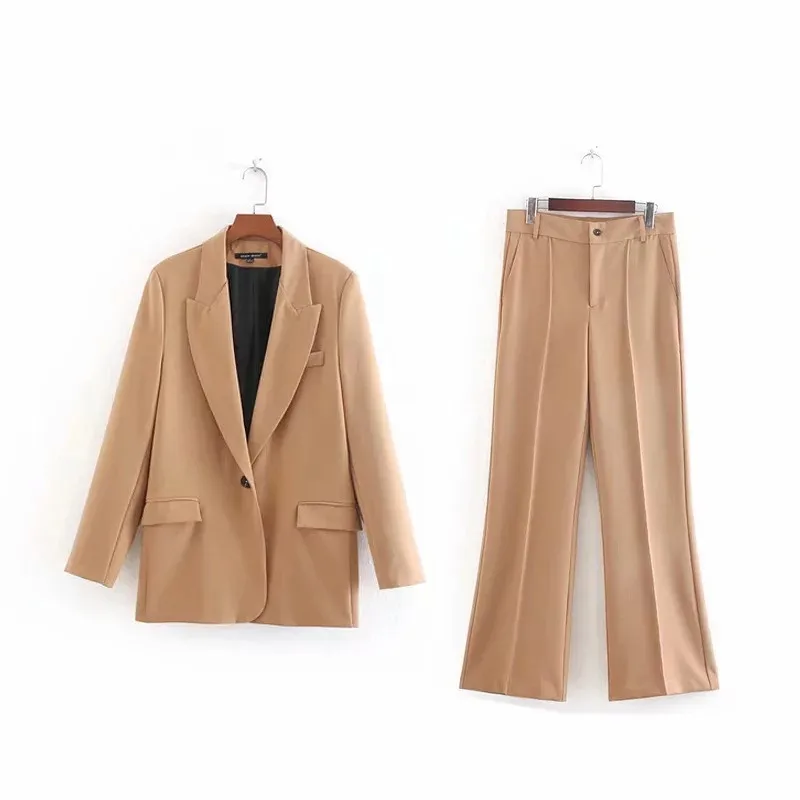 

Suits women's suit 2 piece suit slim slim khaki suit blazer + bell pants suits ladies casual temperament suit костюм женский