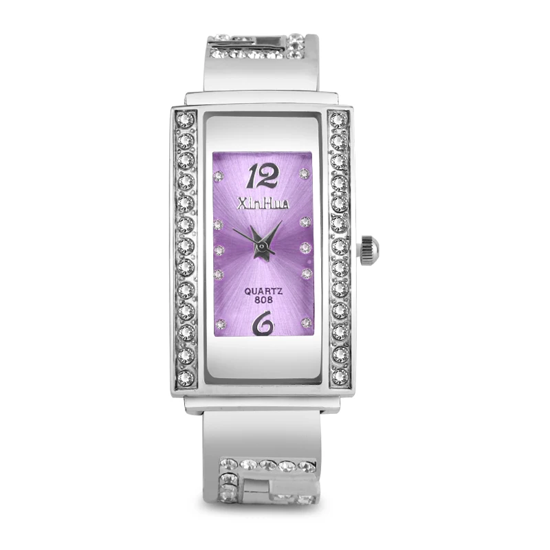 Женские часы модные серебристые женские с квадратным циферблатом из нержавеющей